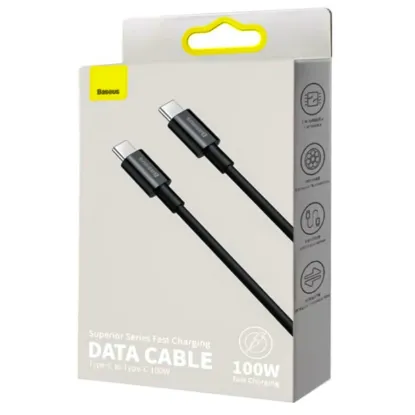 Кабелі Baseus Type-C to Type-C 100W 2.0m Superior CATYS-C01 Black