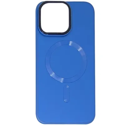 Чохли iPhone Bonbon iPhone 12 / 12 Pro Leather Metal Style MagSafe Mist Blue
