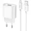 Зарядка 220V HOCO C109A 18W 1USB QC3.0 + microUSB Cable White