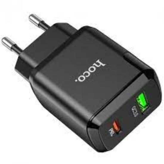 Зарядка 220V HOCO HN3 PD20W/1xUSB/2xType-C/1xBIT/4000W Black
