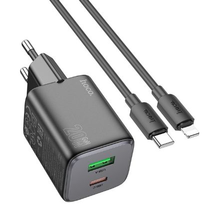 Зарядка 220V HOCO N41 PD20W/QC3.0/1xUSB/1xType-C Black