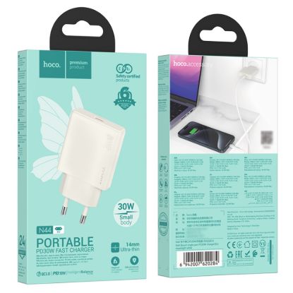 Зарядка 220V HOCO N44 PD30W/1xType-C White