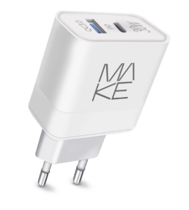 Зарядка 220V Make MCW-326PWH 30W/PD/QC3.0/1xUSB/1xType-C White