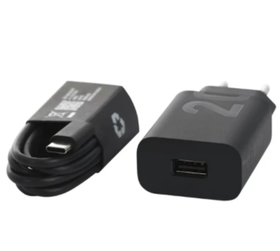Зарядка 220V Motorola TurboPower 20W USB-A + Type-C Cable Black