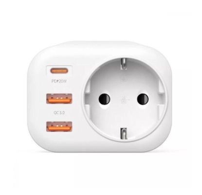 Зарядка 220V Proove Multifunctional Socket PD-01 EU 1AC 20W QC3.0 White