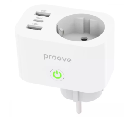 Зарядка 220V Proove PD-02 EU 1AC Rapid Smart Socket White