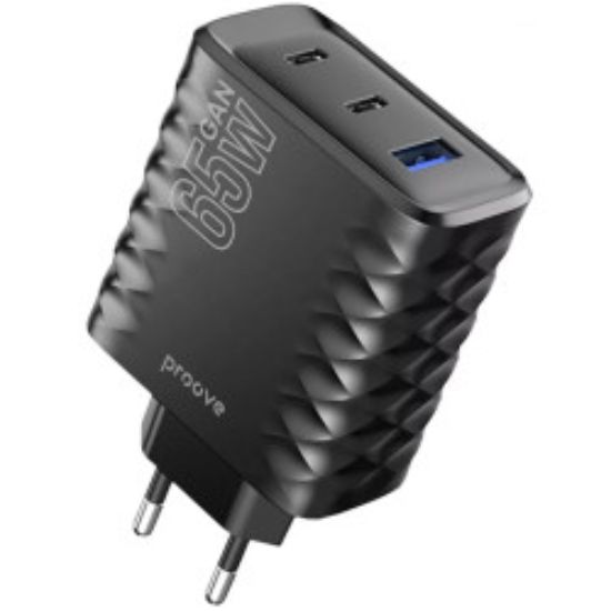 Зарядка 220V Proove Pocket Gan 2Type-C + USB 65W Black
