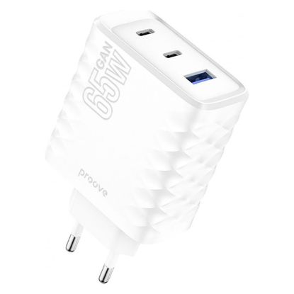 Зарядка 220V Proove Pocket Gan 2Type-C + USB 65W White