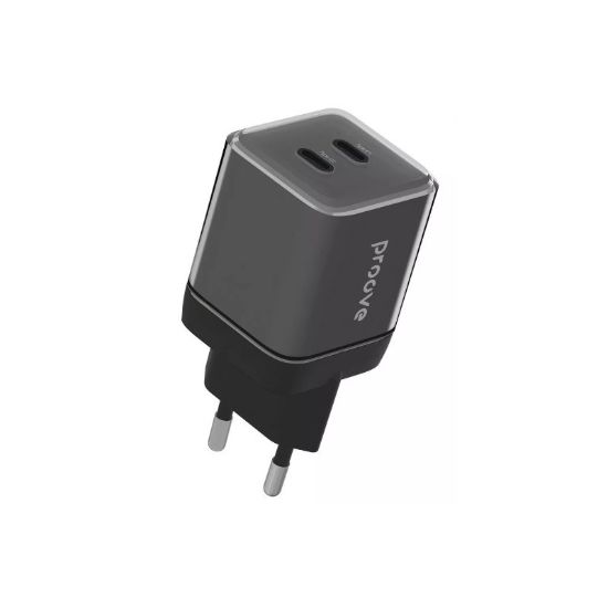 Зарядка 220V Proove Pure GaN Max Type-C + Type-C 67W Black