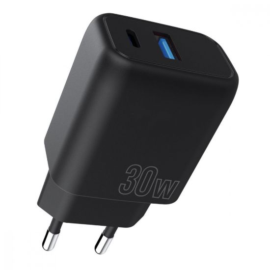 Зарядка 220V Proove Silicone Power Plus Type-C + USB 30W Black