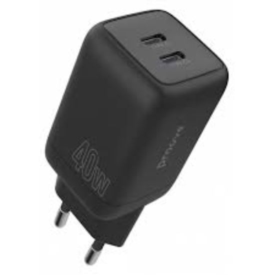 Зарядка 220V Proove Silicone Power Type-C + Type-C 40W Black