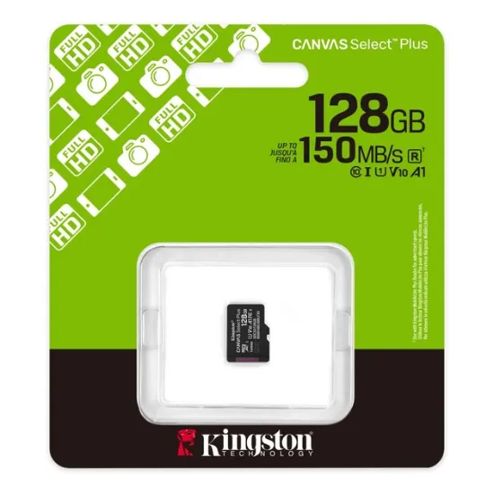  Зображення Карта памяті Kingston microSDXC 128Gb Canvas Select Plus C10 UHS-I U1 A1 R150mB/s 