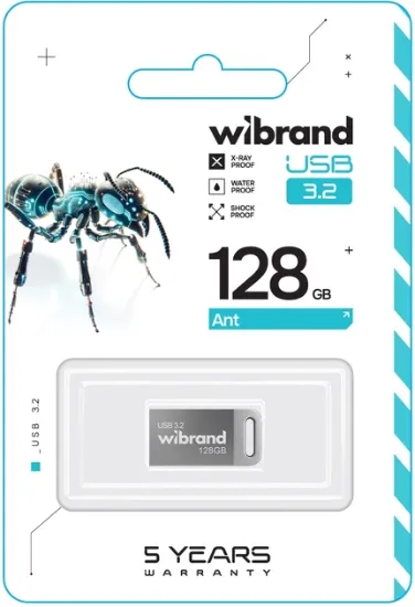  Зображення Карта памяті Wibrand 128Gb Gen 1 Ant Silver 