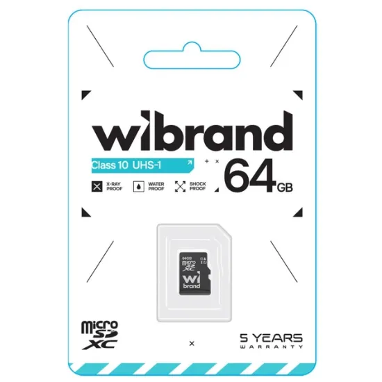  Зображення Карта памяті Wibrand microSDHC 64Gb C10 UHS-1 