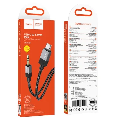 Кабелі HOCO UPA32B Type-C to 3.5mm Male 1.0m Black