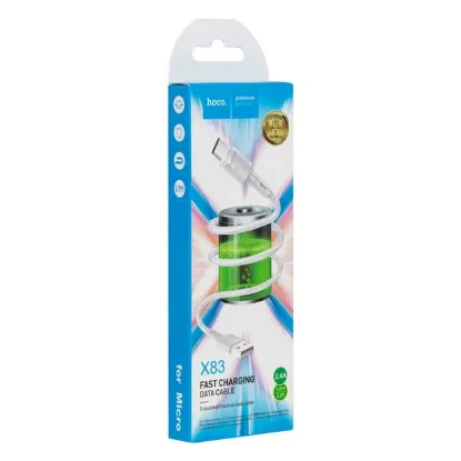 Кабелі HOCO X87 microUSB 2.4A 1.0m White
