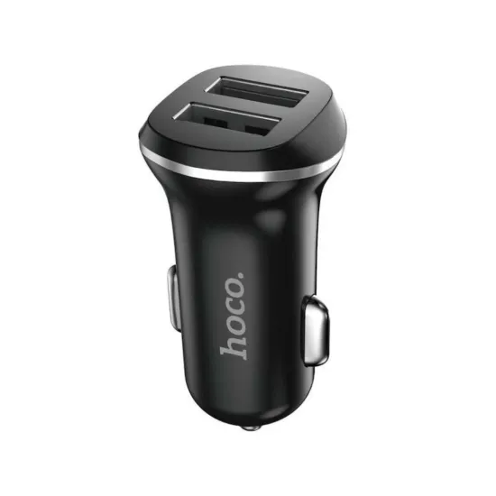 Зарядка 12V Hoco 2.1A 2USB Z1 Black