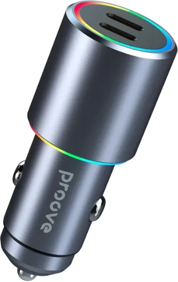 Зарядка 12V Proove Double Energy 50W Type-C + Type-C Metal Gray