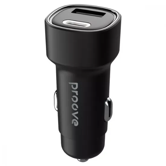 Зарядка 12V Proove Flash 48W Type-C + USB Black