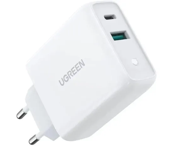 Зарядка 220V UGREEN CD170 38W USB - Type-C White 976966