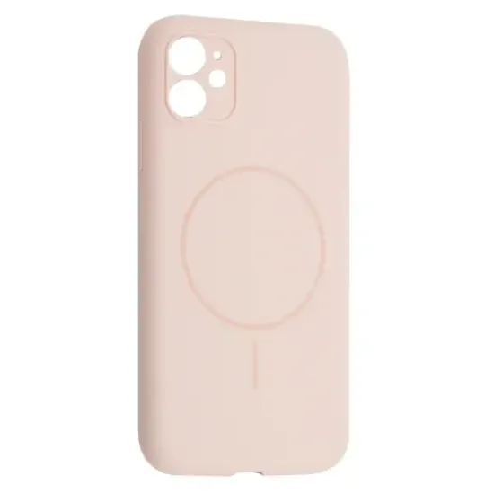 Чохли iPhone Silicone Case Full Camera MagSafe iPhone 12 Chalk Pink