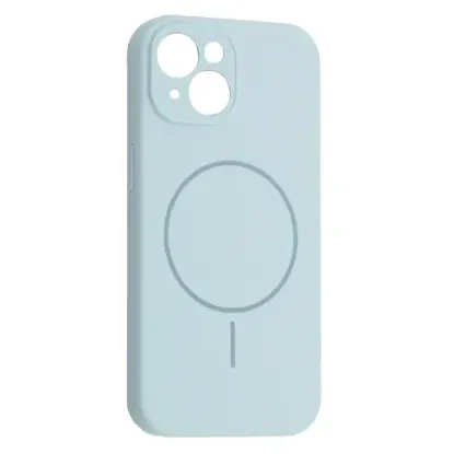 Чохли iPhone Silicone Case Full Camera MagSafe iPhone 14 Light Blue