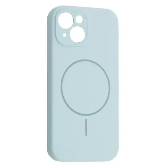 Чохли iPhone Silicone Case Full Camera MagSafe iPhone 14 Light Blue