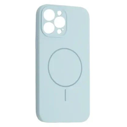Чохли iPhone Silicone Case Full Camera MagSafe iPhone 15 Pro Max Light Blue