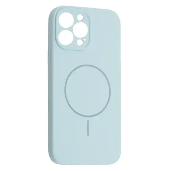 Чохли iPhone Silicone Case Full Camera MagSafe iPhone 15 Pro Max Light Blue