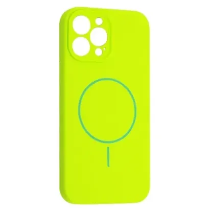 Чохли iPhone Silicone Case Full Camera MagSafe iPhone 15 Pro Max Party Green