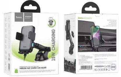 Автотримачі HOCO HW9 Climber Smart Wireless Charging Black Gray