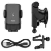 Автотримачі HOCO S35 Smart alignment wireless charging car holder Black