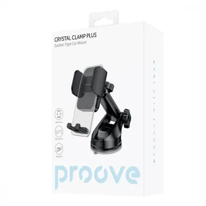 Автотримачі Proove Crystal Clamp Plus Suction Type Car Mount Black