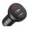 Зарядка 12V Baseus Digital Display 2xUSB 4.8A 24W QC 3.0 Silver