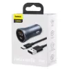 Зарядка 12V Baseus Golden Contactor Pro 40W 2xType-C Dark Gray