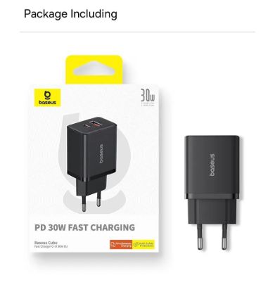 Зарядка 220V Baseus Cube Fast Charger C+U 30W Black