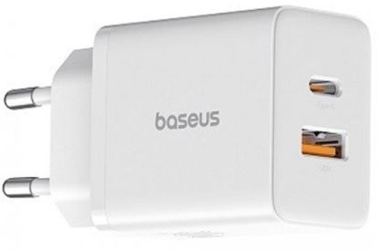 Зарядка 220V Baseus Cube Fast Charger C+U 30W White