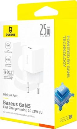 Зарядка 220V Baseus GaN5 Fast Charger (mini) 1C 25W EU White