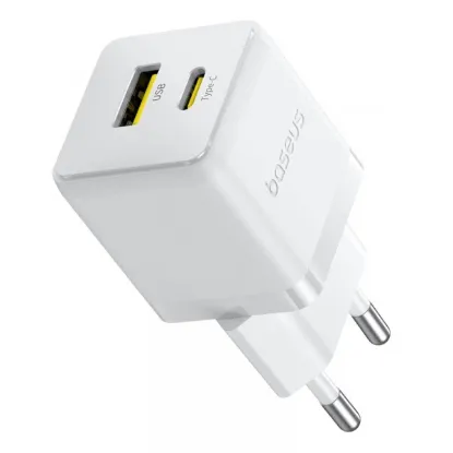 Зарядка 220V Baseus Palm Fast Charger Type-C+USB 20W White