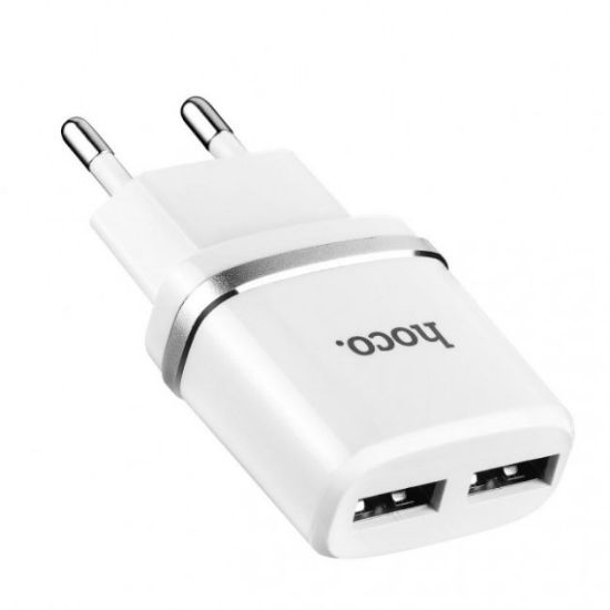 Зарядка 220V HOCO C12 2.4A 2xUSB White