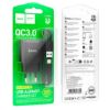 Зарядка 220V HOCO C140A 18W/QC3.0/1xUSB + Type-C Cable Black