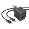 Зарядка 220V HOCO CS13A 20W/1xType-C + Type-C to Type-C Cable Black