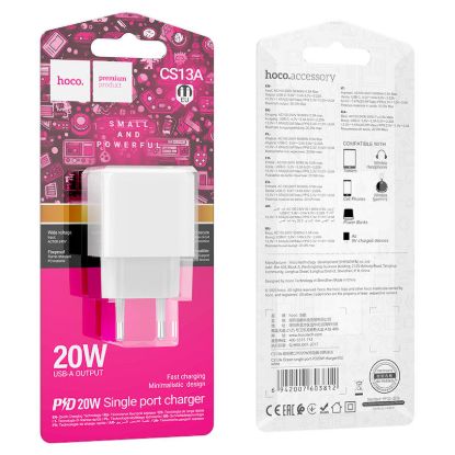 Зарядка 220V HOCO CS13A 20W/1xType-C White