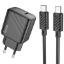 Зарядка 220V HOCO CS22A PD30W/1xType-C + Type-C to Lightning Cable Black