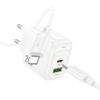 Зарядка 220V HOCO CS54A 20W/QC3.0/1xUSB/1xType-C + C-C Cable White