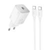 Зарядка 220V HOCO N40 PD20W/1xType-C + Type-C to Type-C Cable White