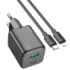 Зарядка 220V HOCO N41 PD20W/QC3.0/1xUSB/1xType-C Black
