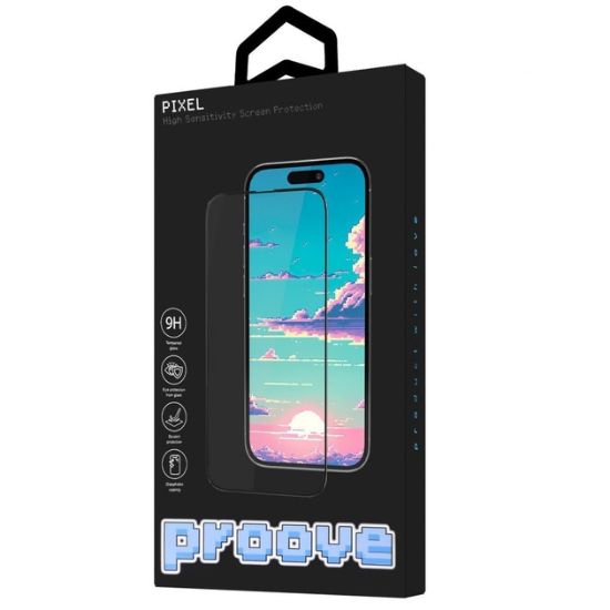 Захисне скло Proove iPhone 13 / 13 Pro Pixel Black