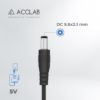Кабелі Acclab USB SV to DC 5V 1.5A 5.5x2.1 мм чорний