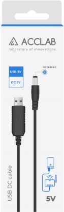Кабелі Acclab USB SV to DC 5V 1.5A 5.5x2.1 мм чорний